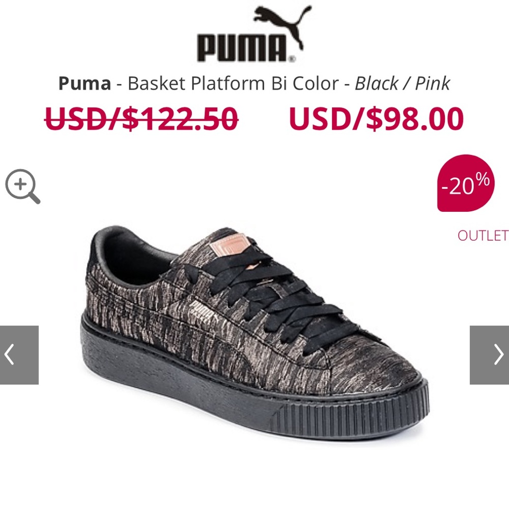BNWT puma platform sneakers rose gold